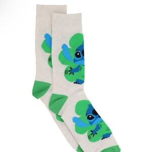 Green and Blue Luck Of The Irish Stitch Character Socks
